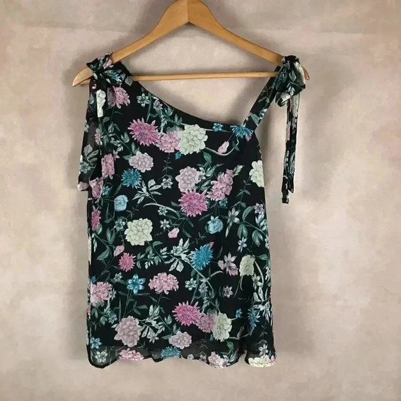 KENSIE Women's Floral Chiffon Strappy Shoulder Sleeveless Top NWT SMALL - Picture 3 of 8